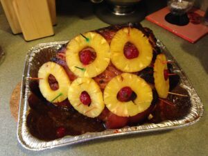 Ham with Pineapple Slices ad\and Cherries