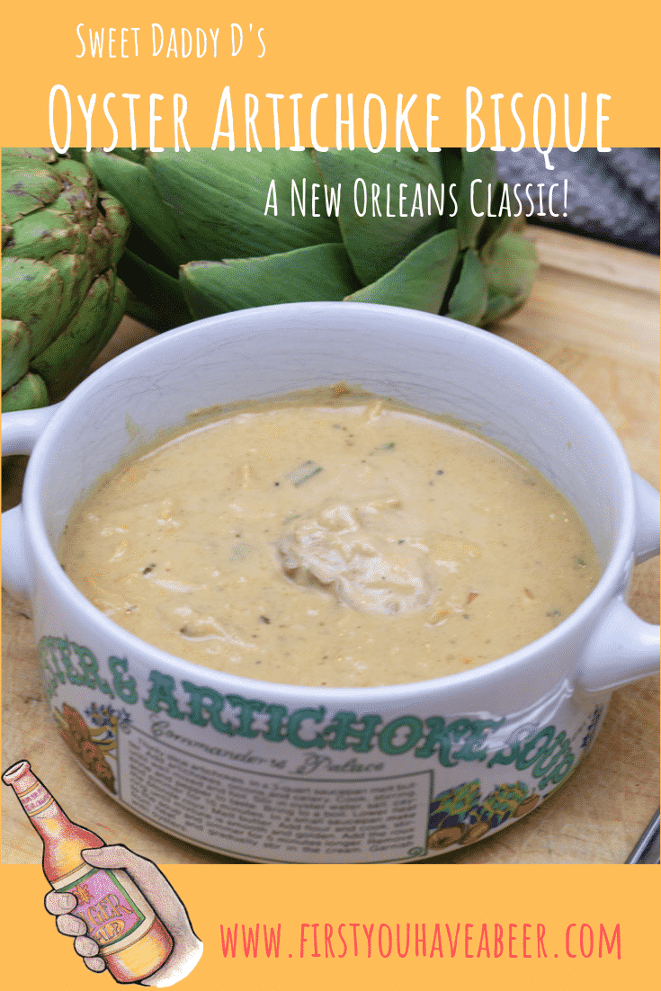 Rich and creamy bisque blending the unique flavors of artichokes and fresh oysters-a New Orleans culinary staple!