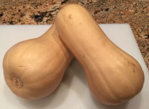 Two butternut squashes.