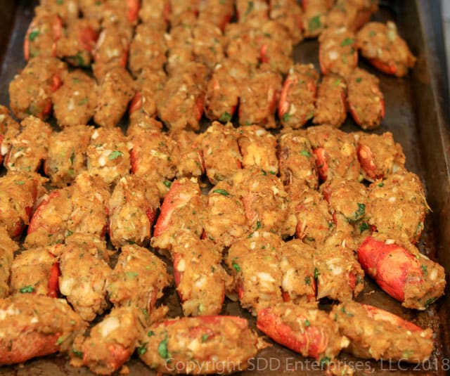 Stuffed crawfish heads out of the oven