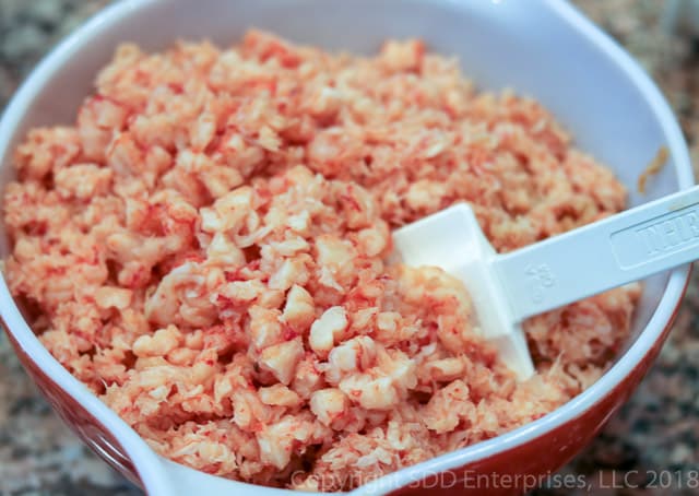 Ground Crawfish Tails in a bowl