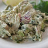 Southwestern Chicken Salad with lime wedge and cilantro
