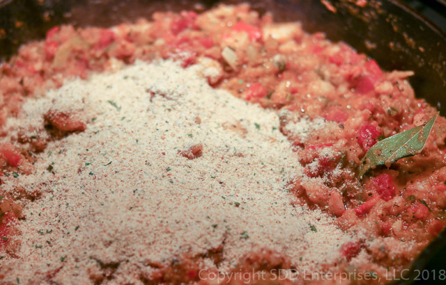 Cooking stuffing-adding breadcrumbs