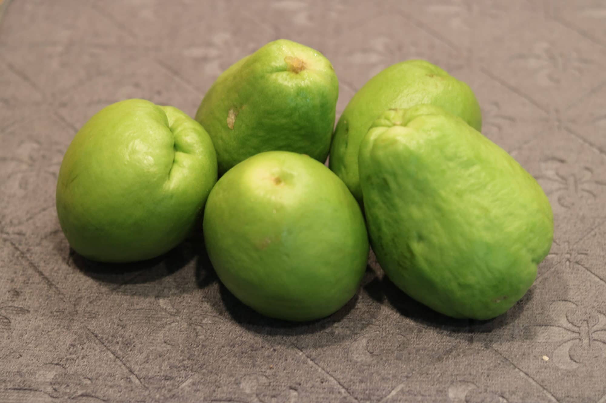 Five fresh mirlitons or chayote squash