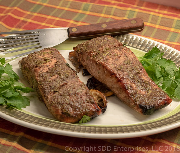 Cilantro-Creole Mustard Marinaded Salmon-image
