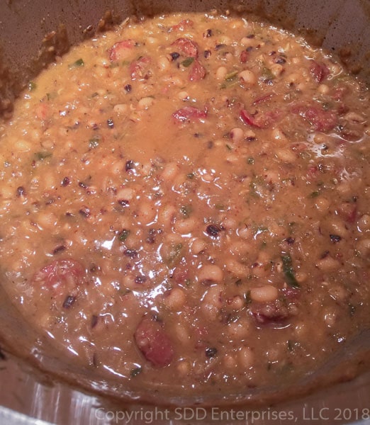 black-eyed peas in a stock pot