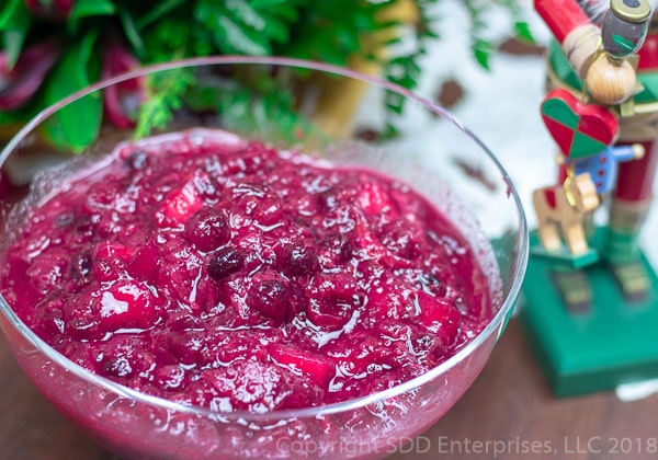 Cranberry Relish in a glass bowl
