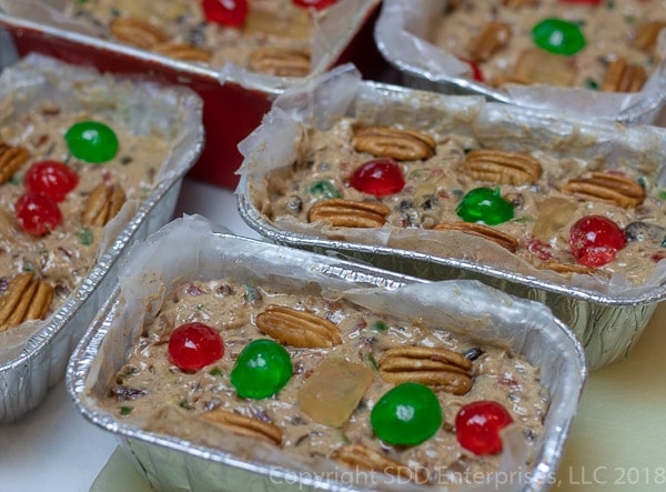 Fruit cakes ready for the oven