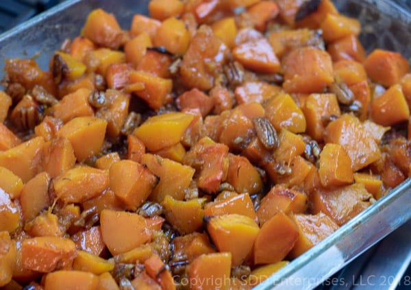 roasted butternut squash with double shot sauce