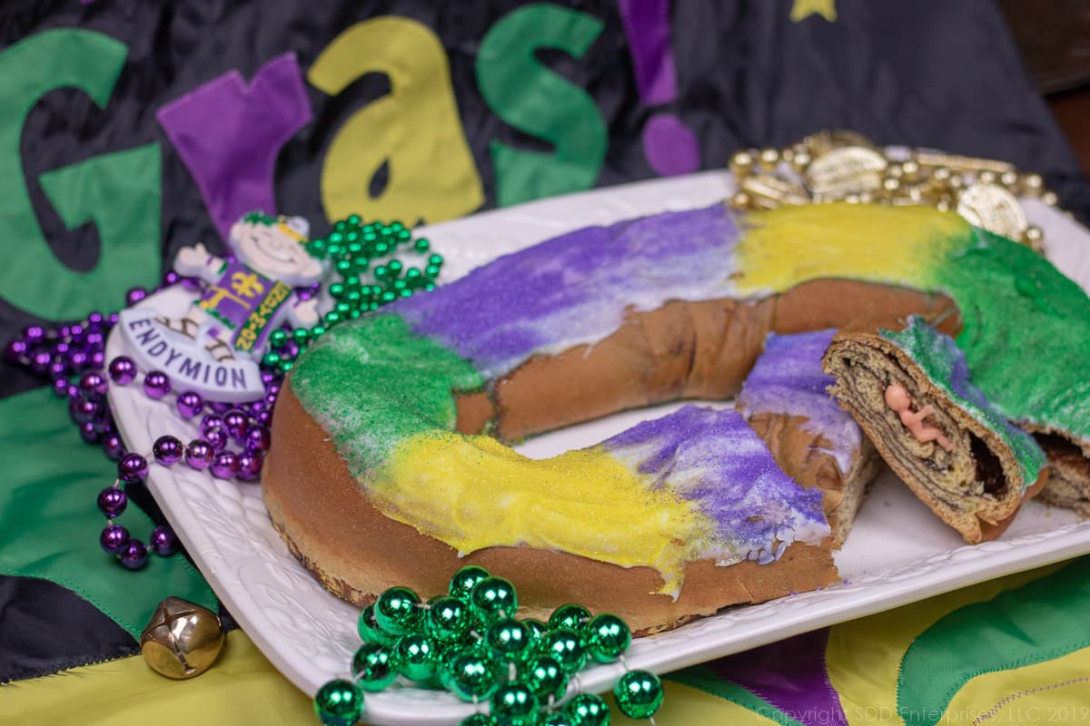 Baby in a sliced King Cake