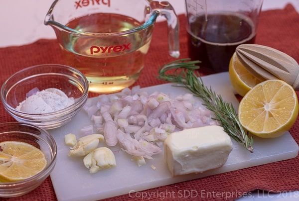 ingredients for meyer lemon sauce