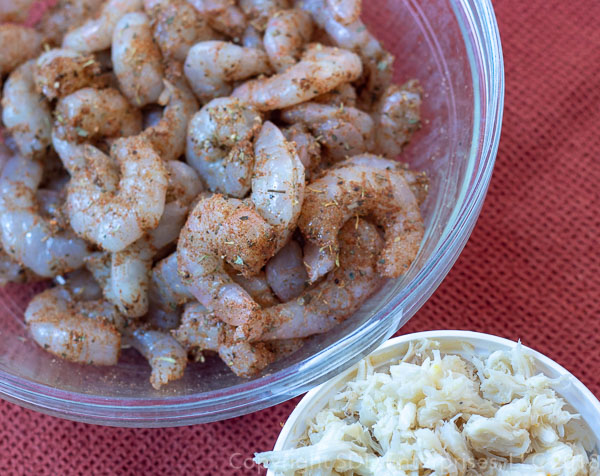 peeled shrimp and crab meat for shrimp and okra gumbo