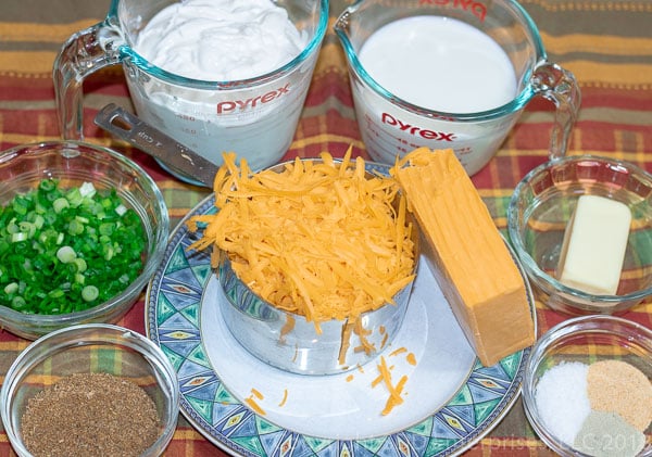 Ingredients for Cajun Twice Baked Potatoes