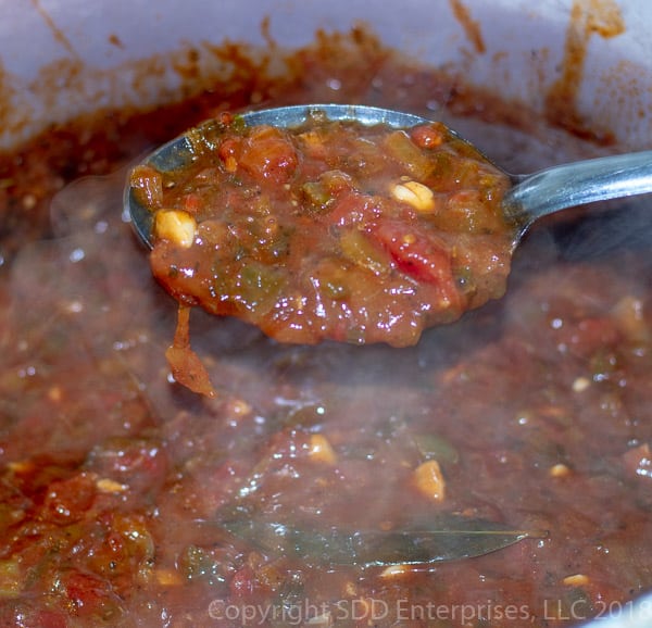 Creole Sauce after simmering in a dutch oven