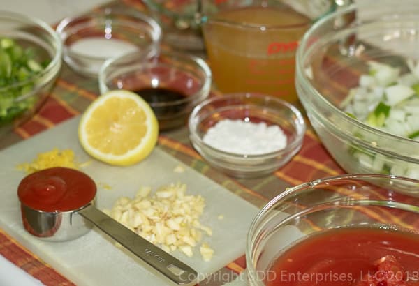 prepared ingredients for creole sauce