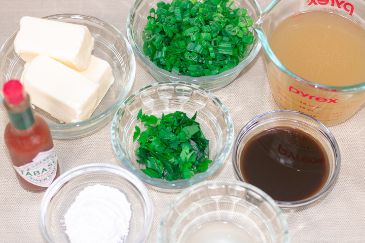 prepared ingredients for meuniere sauce