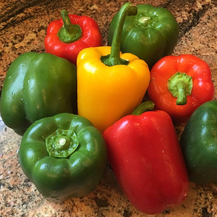 red, green and yellow bell peppers