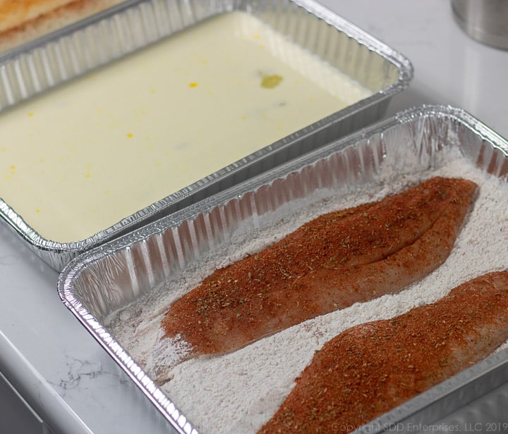 seasoned trout filets in flour