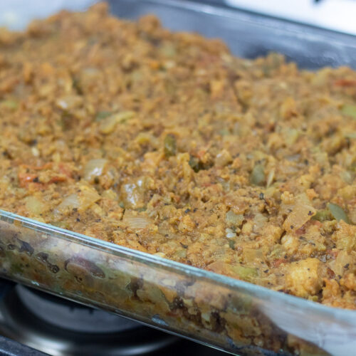 Mirliton Casserole with Shrimp First...you have a beer