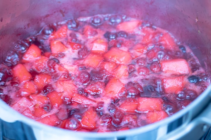 cranberry relish on a sauce pan