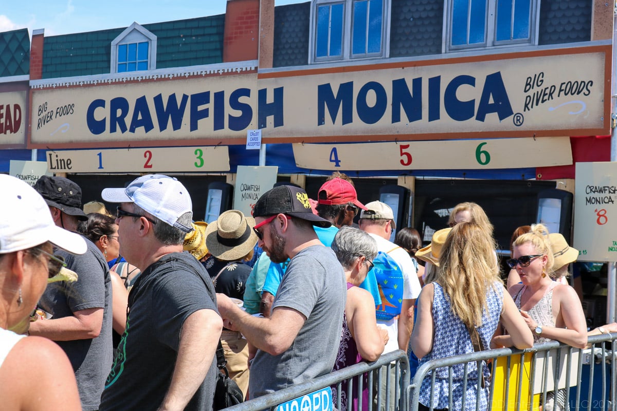 scene from food booths at new orleans jazz festival