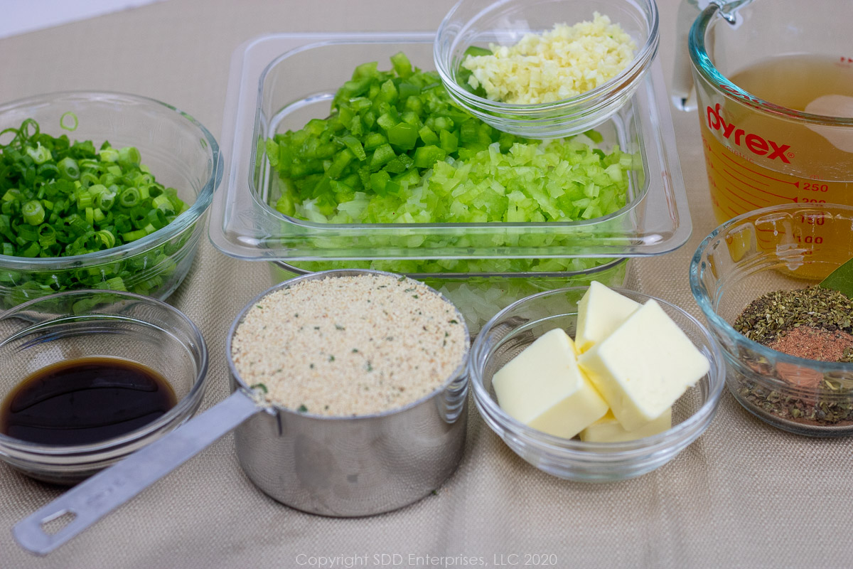 prepped ingredients for stuffed peppers