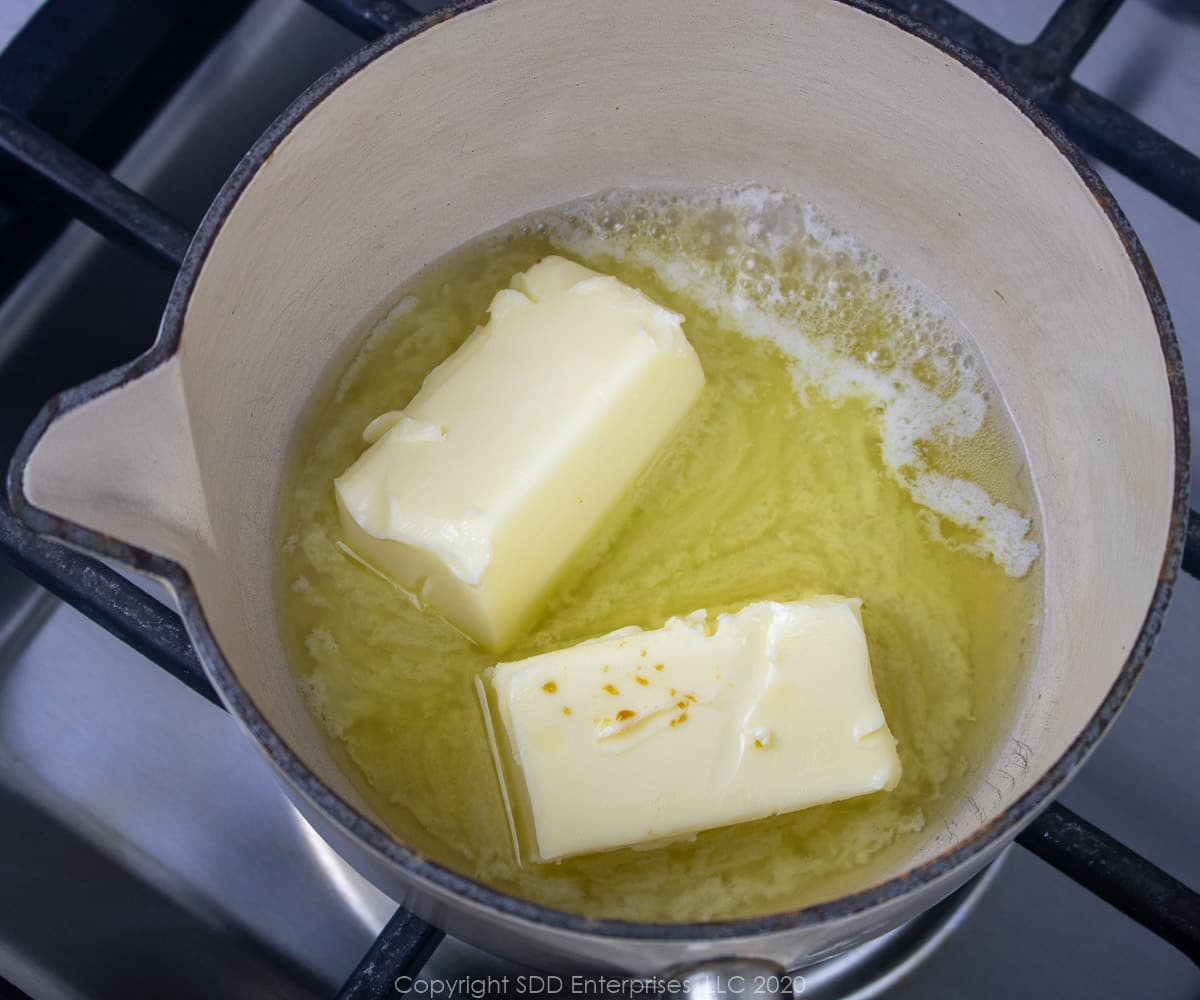 butter melting in a small sauce pan