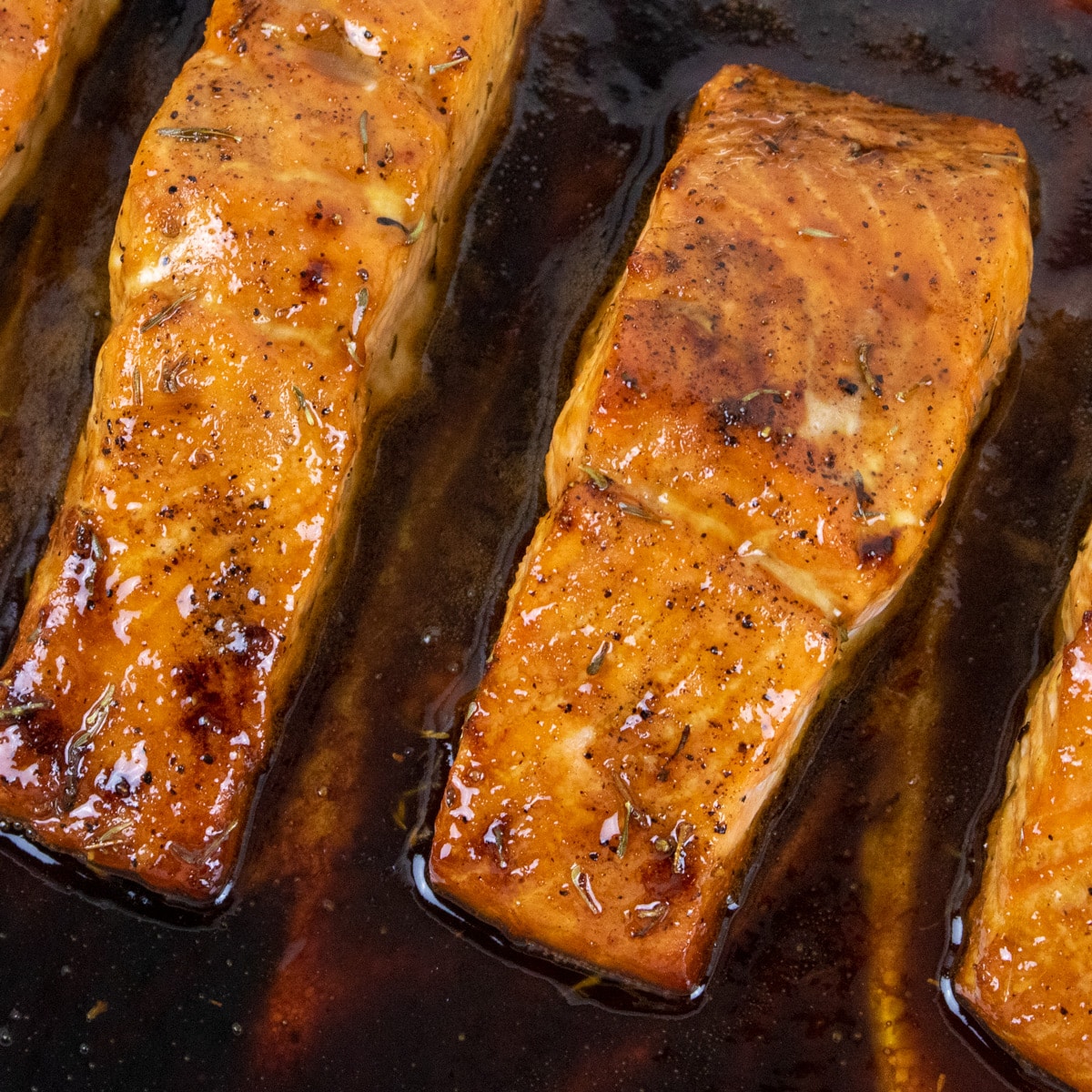 baked salmon with cane syrup sauce