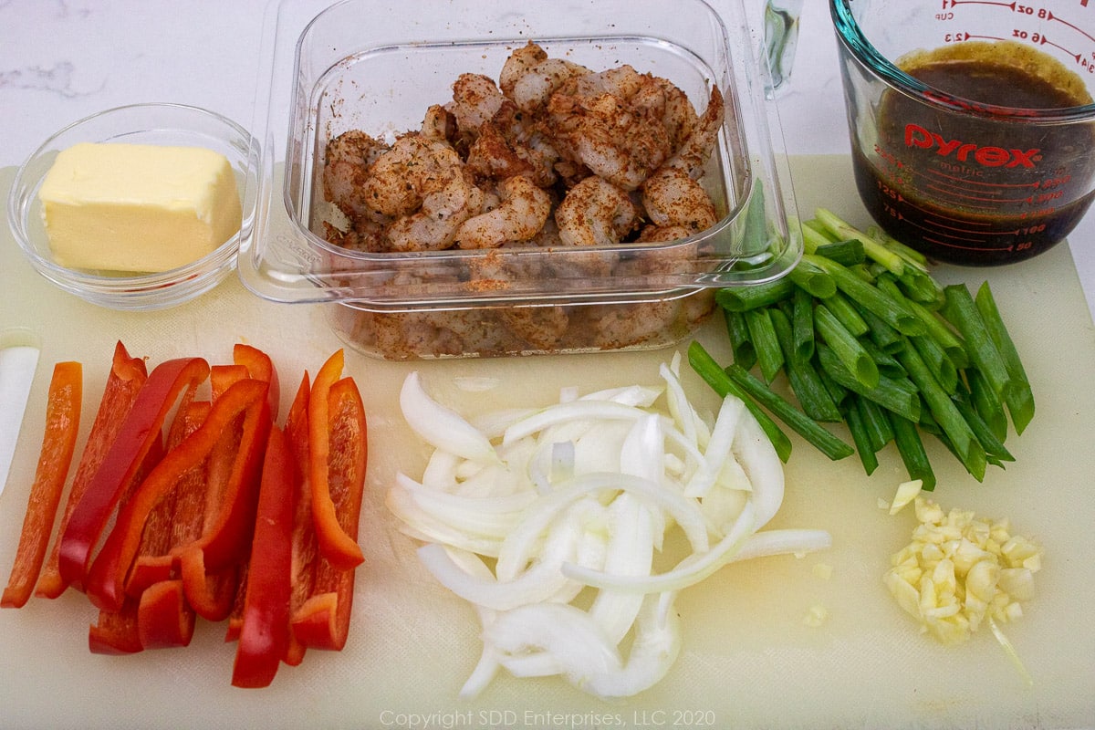 prepared ingredients for cane syrup sauce 