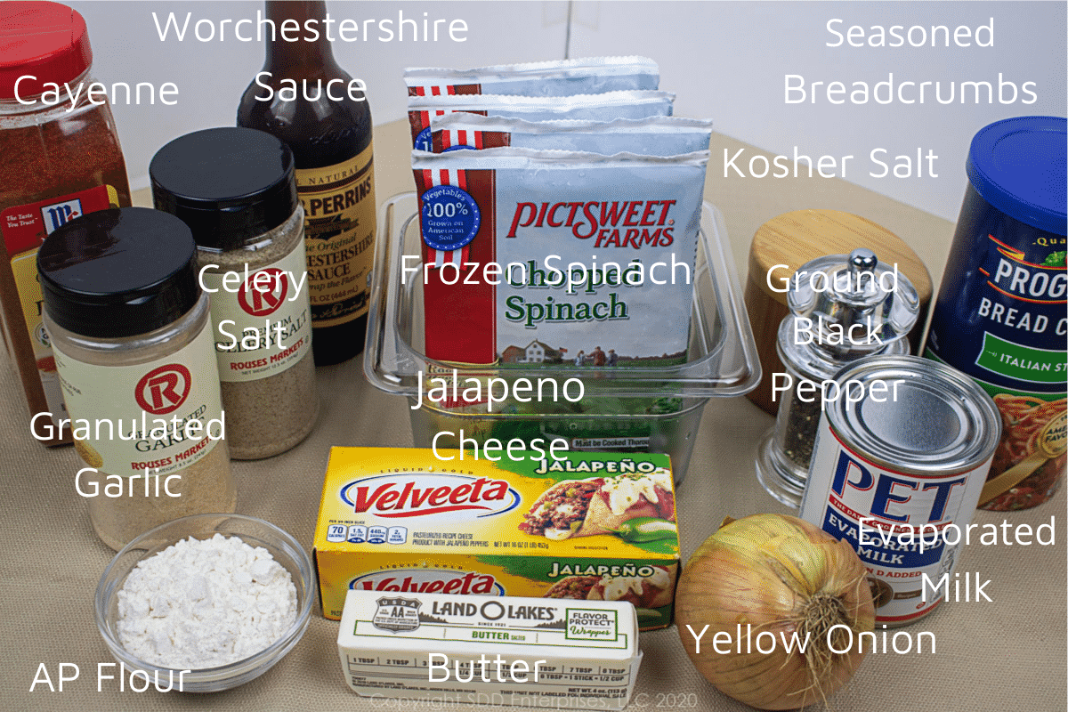 ingredients for spinach madeleine