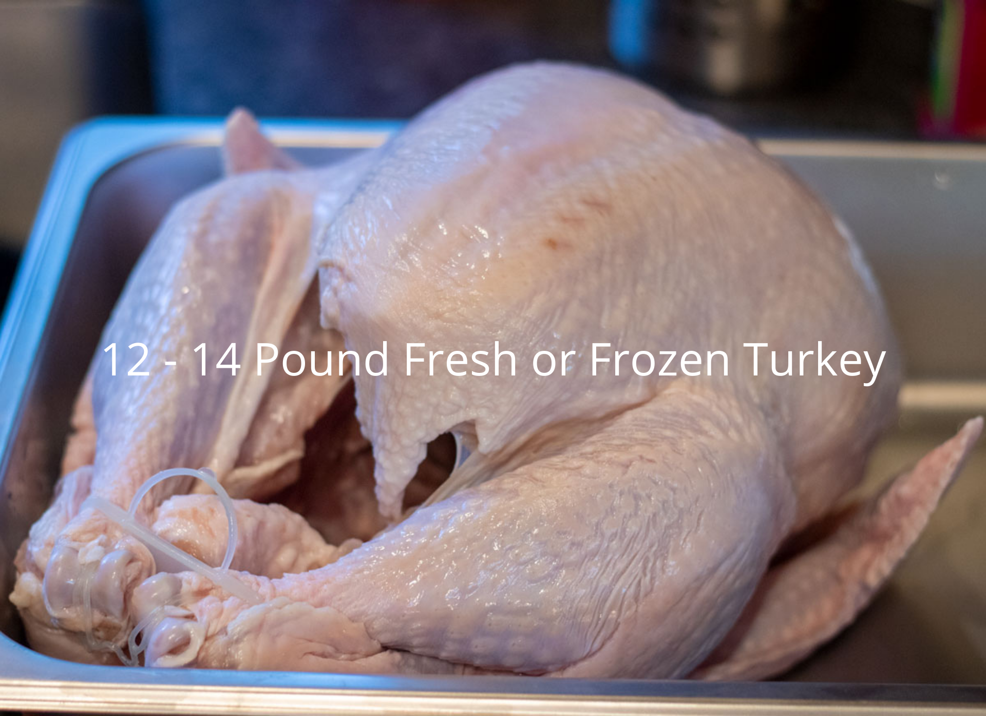 uncooked whole turkey in a roasting pan