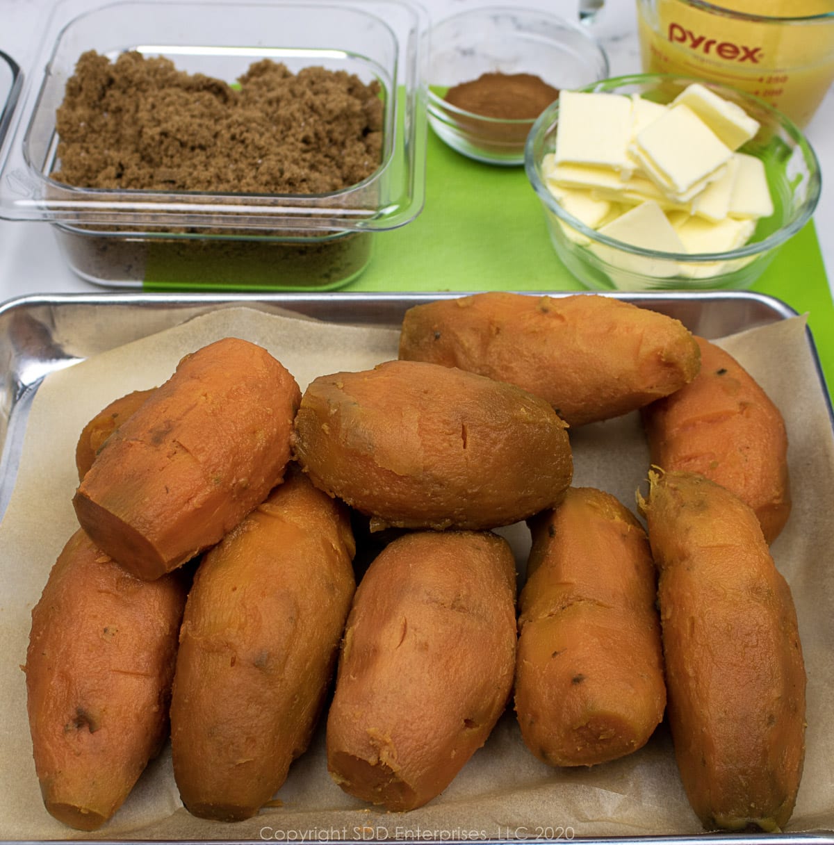 sweet potatoes and other ingredients for candied yams