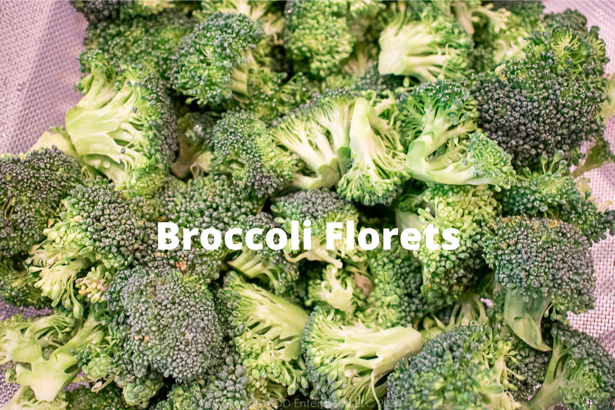 broccoli florets in a colander