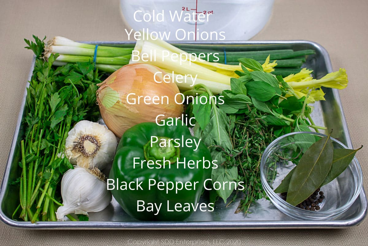 vegetable ingredients for stock