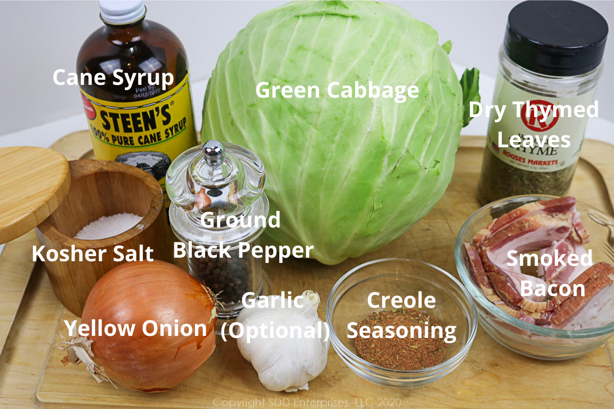 ingredients for fried cabbage