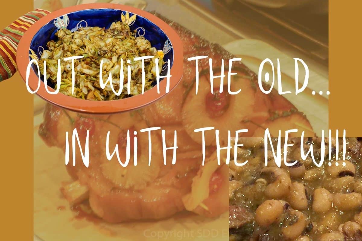 fried cabbage, baked ham and black eyed peas for new years!