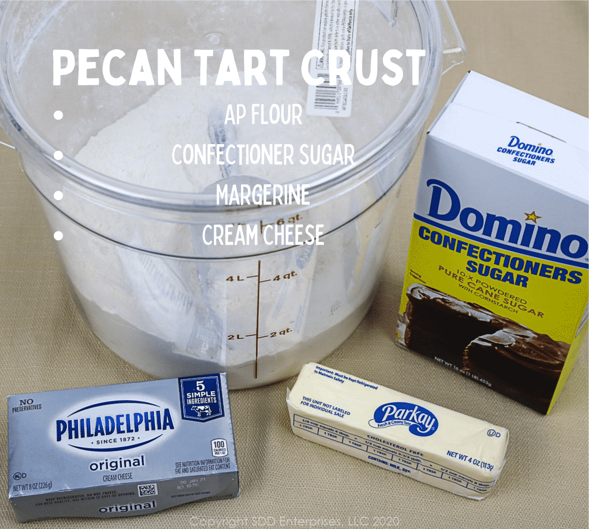 ingredients for pecan tart crust