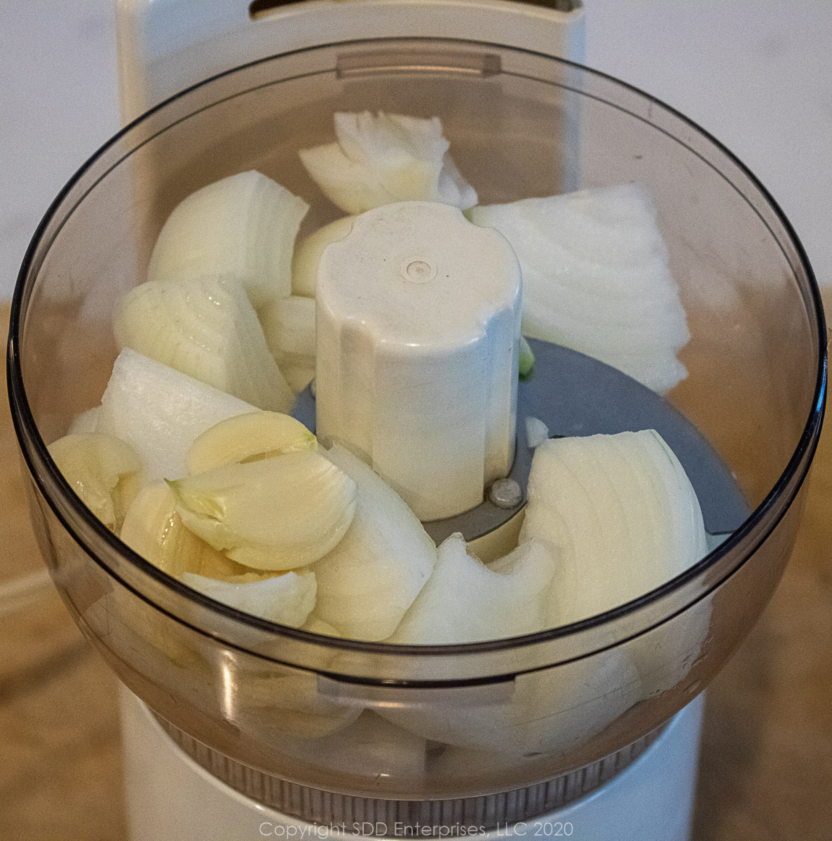 onions and garlic in a small food processor