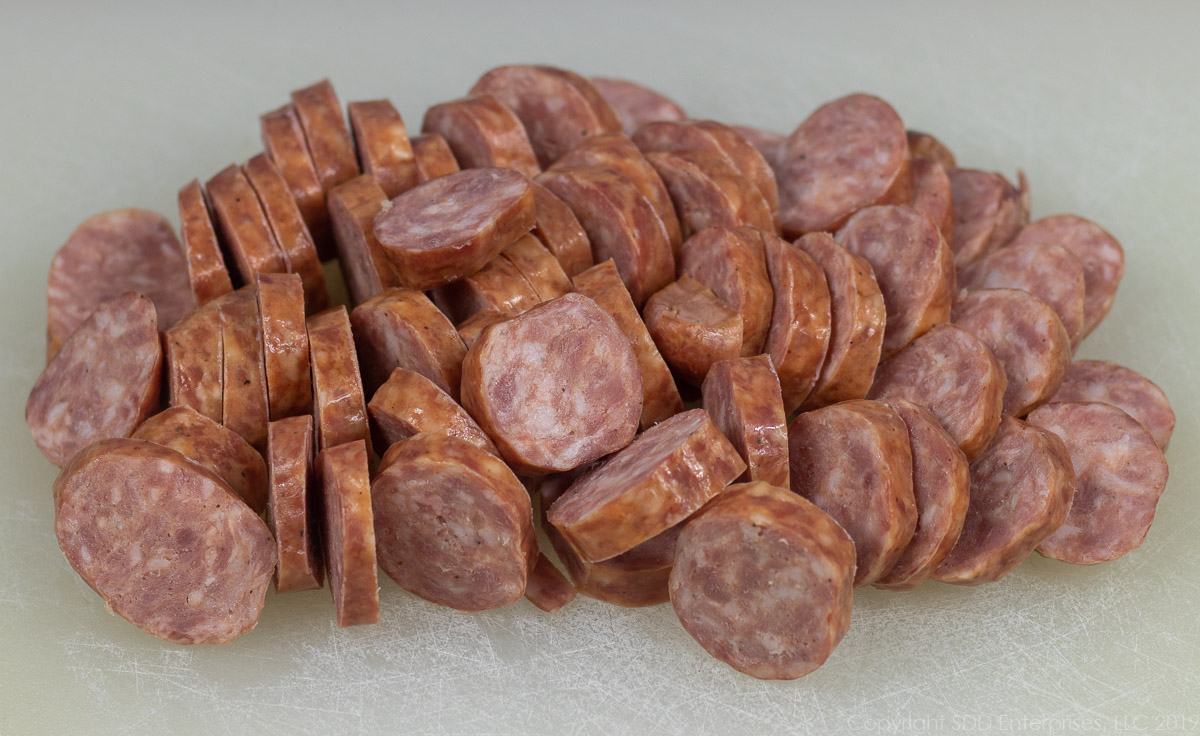 sliced smoked sausage