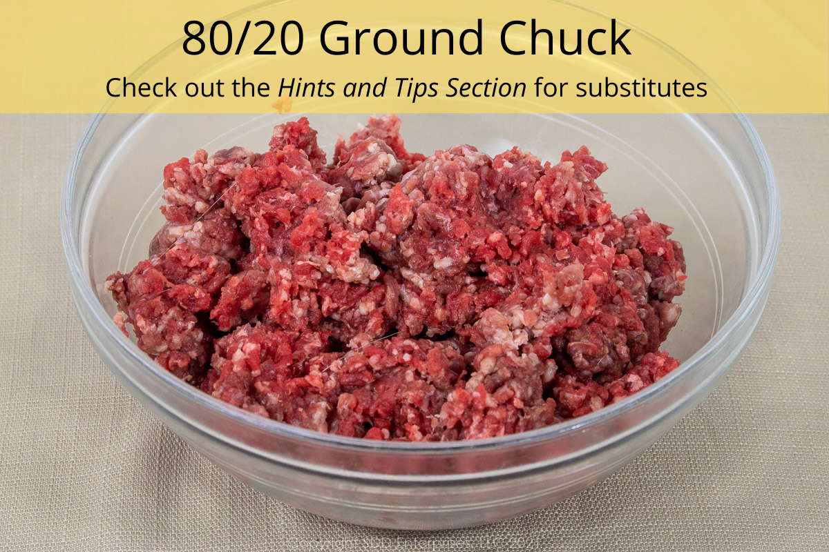 Raw ground beef in a glass bowl