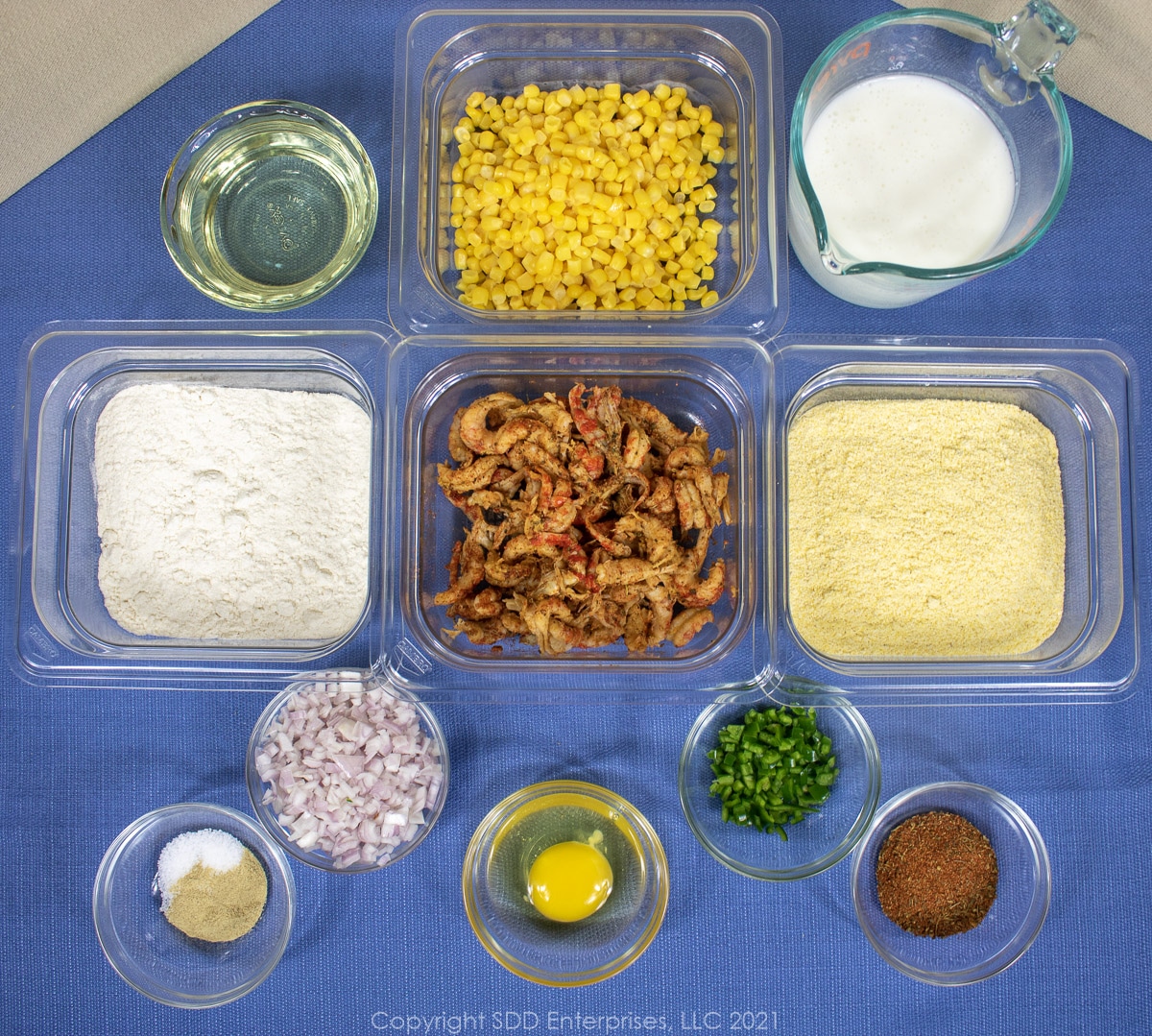 prepared ingredients for fritters