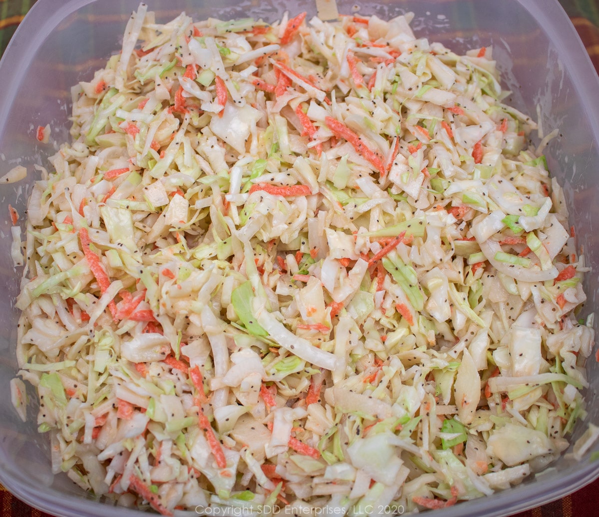 creamy coleslaw in a bowl