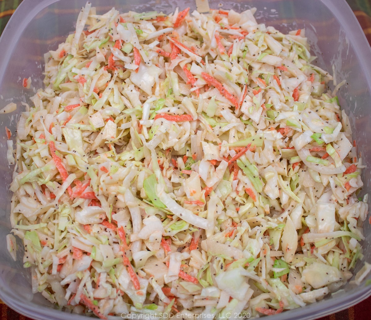 creamy coleslaw in a bowl