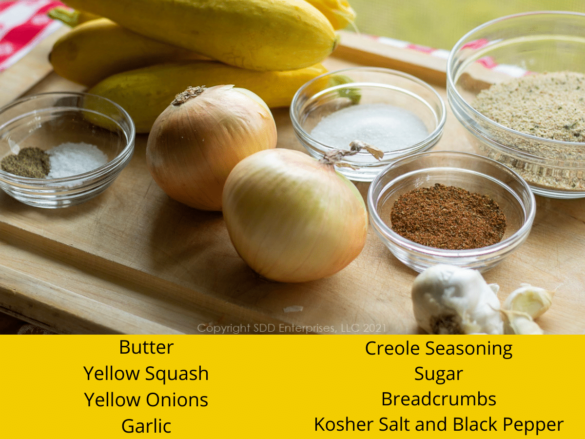 ingredients for yellow squash casserole