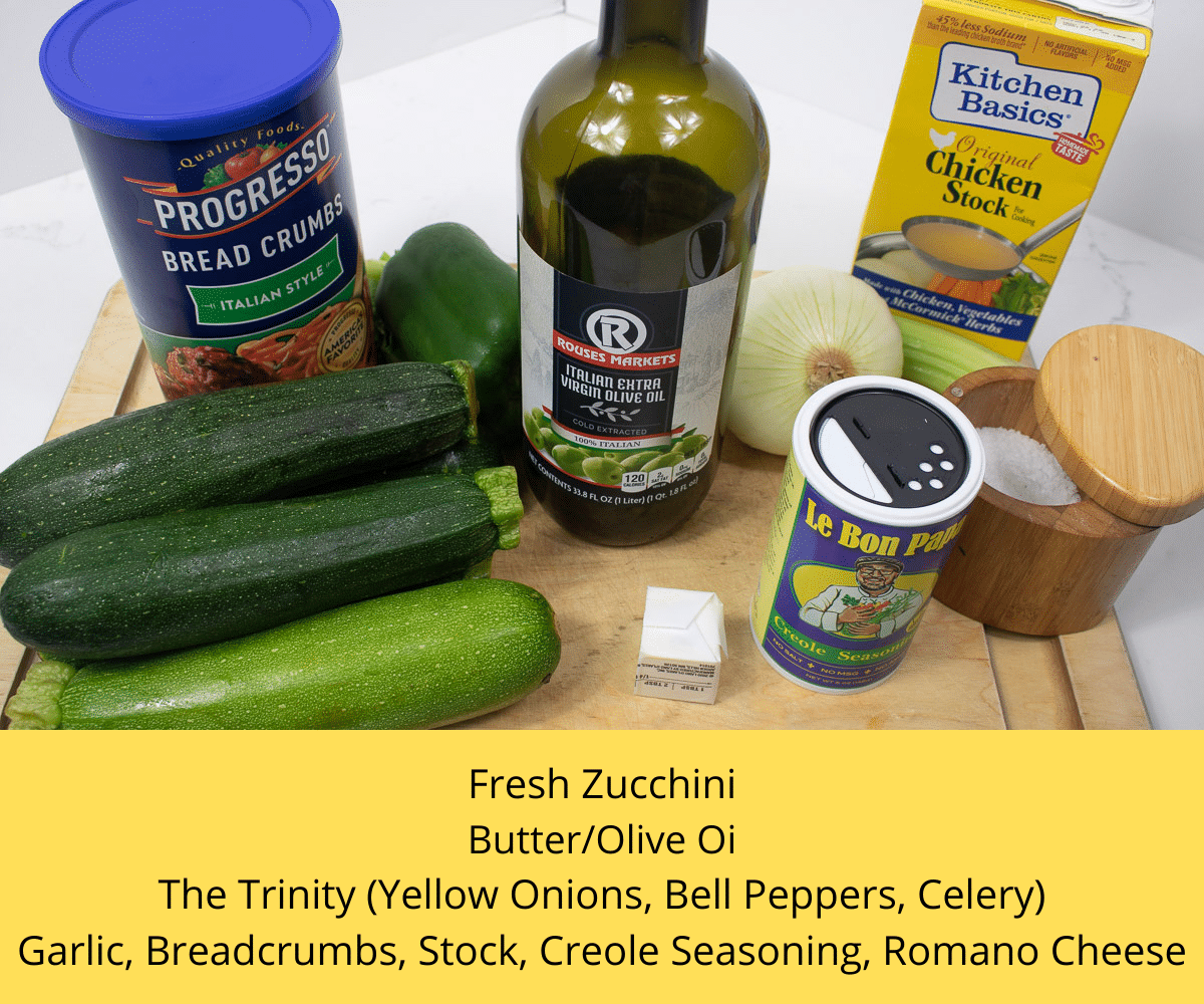 ingredients for stuffed zucchini 