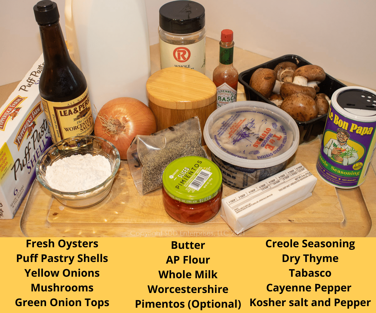 ingredients for oyster patties