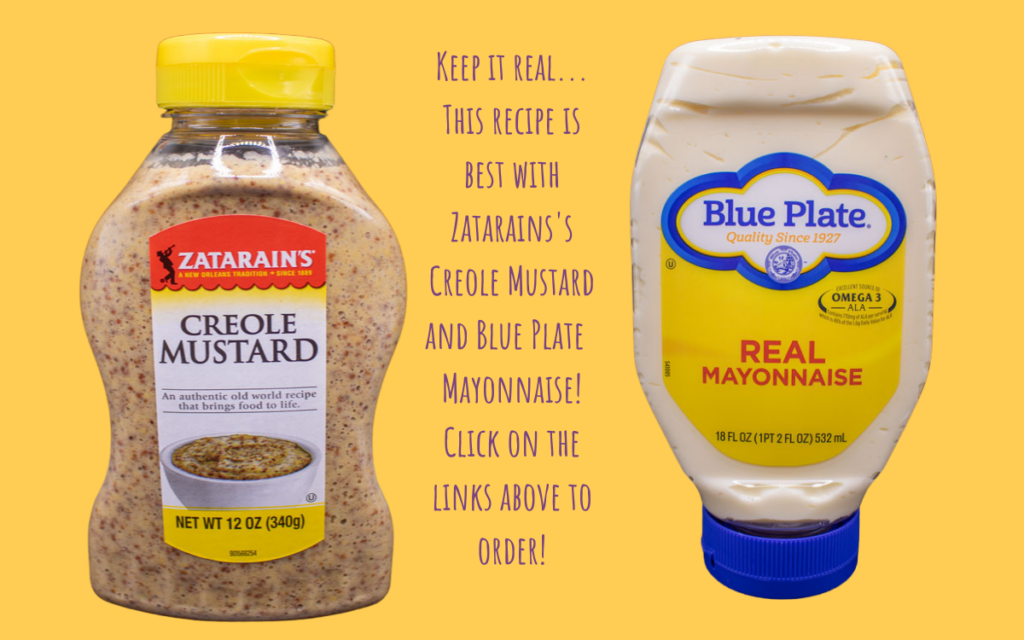 A picture of Zatarain's Creole Mustard and Blue Plate Mayonnaise.