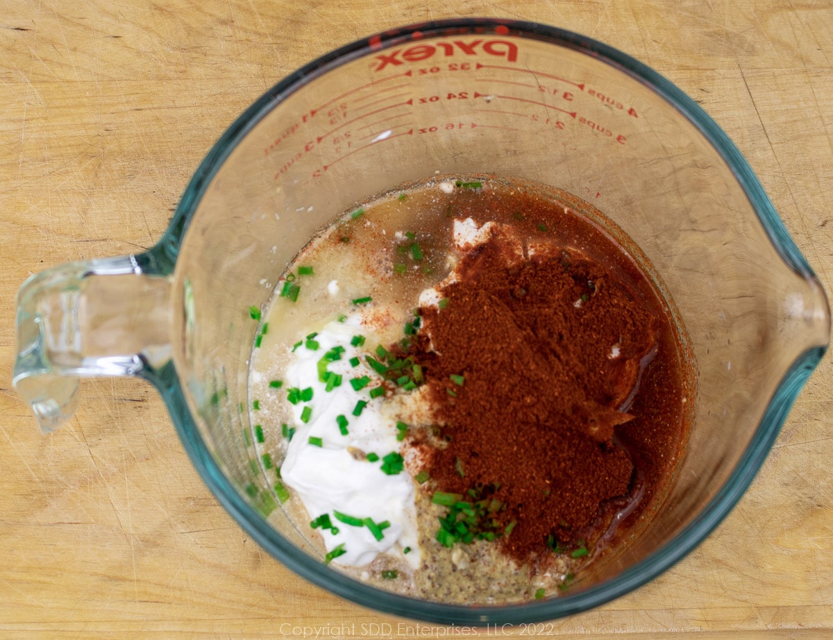 unmixed ingredients for white remoulade sauce