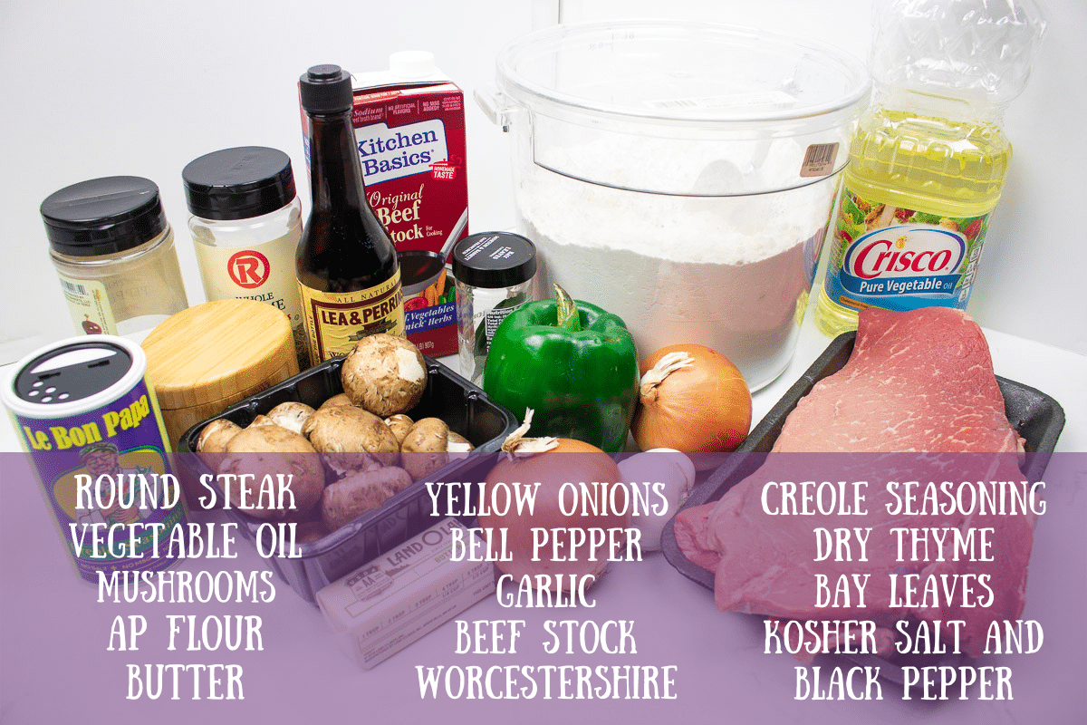 ingredients for smothered round steak