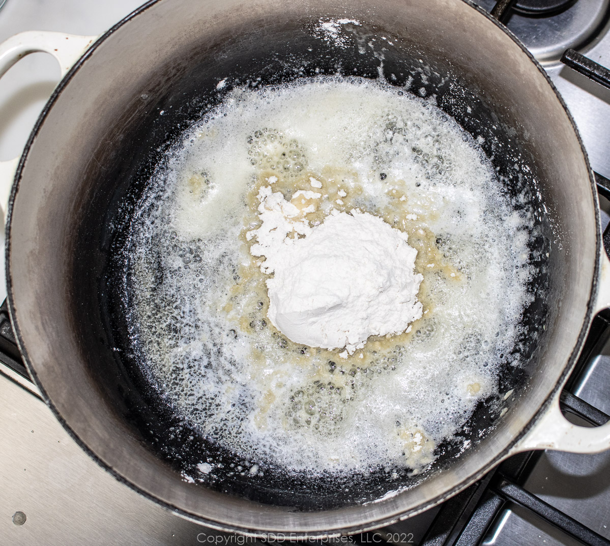 flour and butter in a Dutch oven